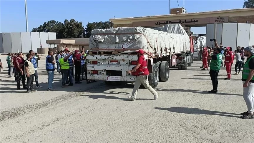 الهلال الأحمر الفلسطيني: دخول 59 شاحنة مساعدات إلى غزة