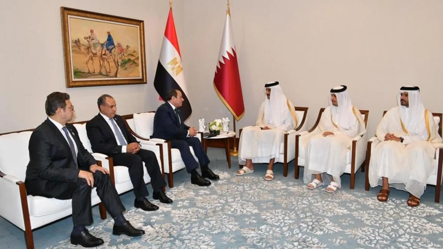 لقاء السيسي مع امير قطر