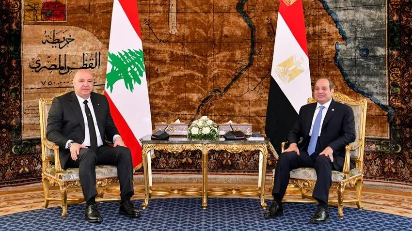 الرئيس السيسي يستقبل الرئيس اللبناني في قصر الاتحادية