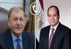 السيسي يتلقى اتصالا من رئيس العراق للتهنئة بإعادة انتخابه