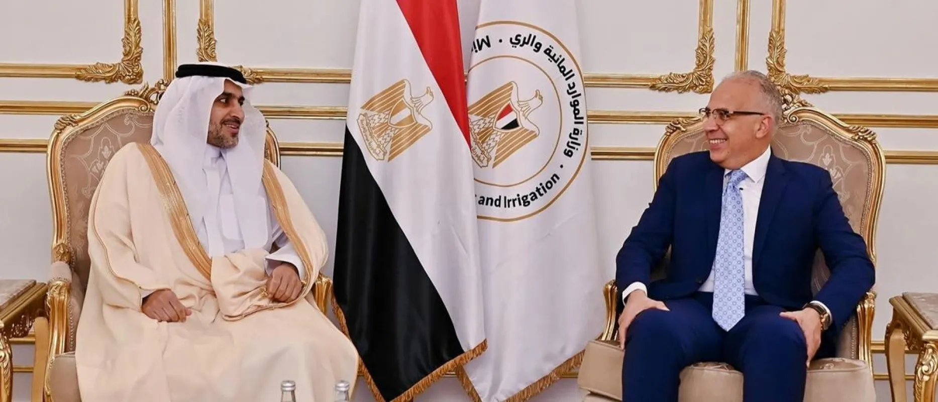 لقاء وزير الموارد المائية والري مع  نائب وزير البيئة والمياه والزراعة السعودي