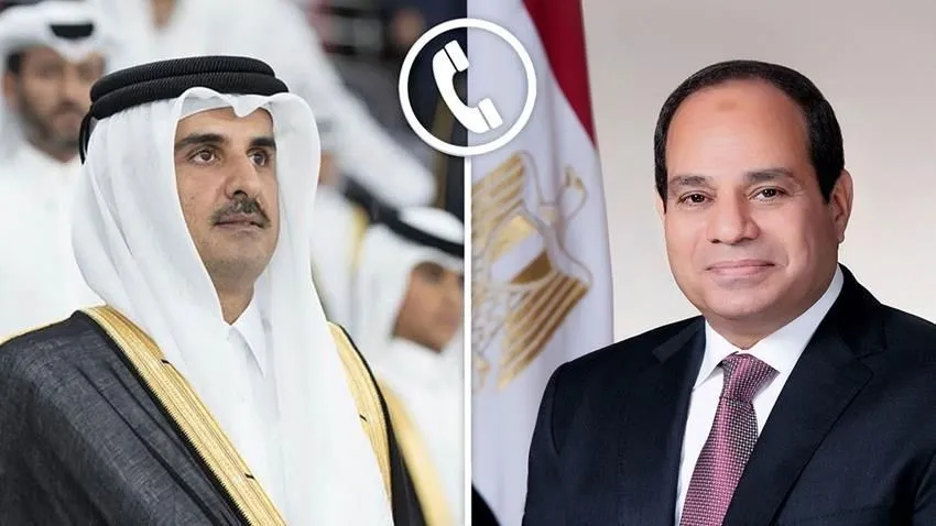 السيسي يُجري اتصالًا هاتفيًا بأمير دولة قطر