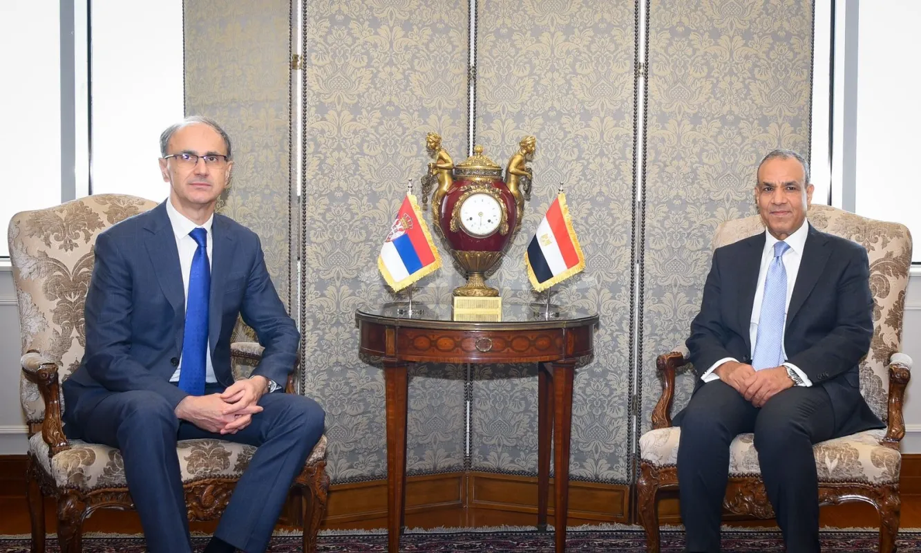 وزير الخارجية يستقبل رئيس الوزراء الصربي