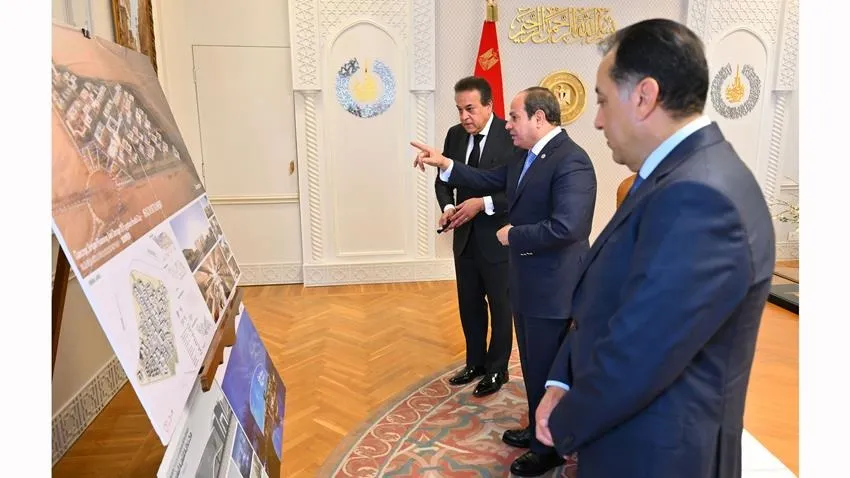 السيسي يجتمع مع رئيس مجلس الوزراء ووزير الصحة والسكان