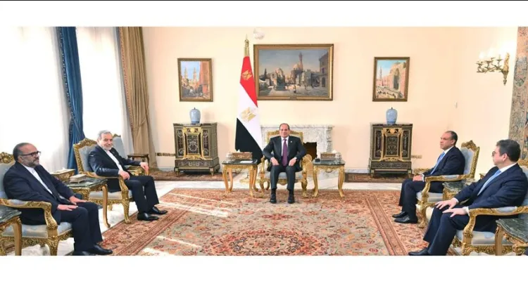 السيسي يستقبل وزير الخارجية الإيراني