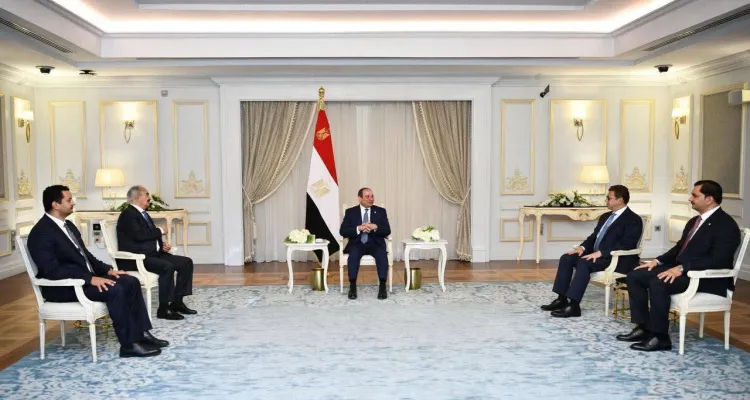السيسي يستقبل القائد العام للجيش الوطني الليبي و رئيس مجلس السيادة السوداني